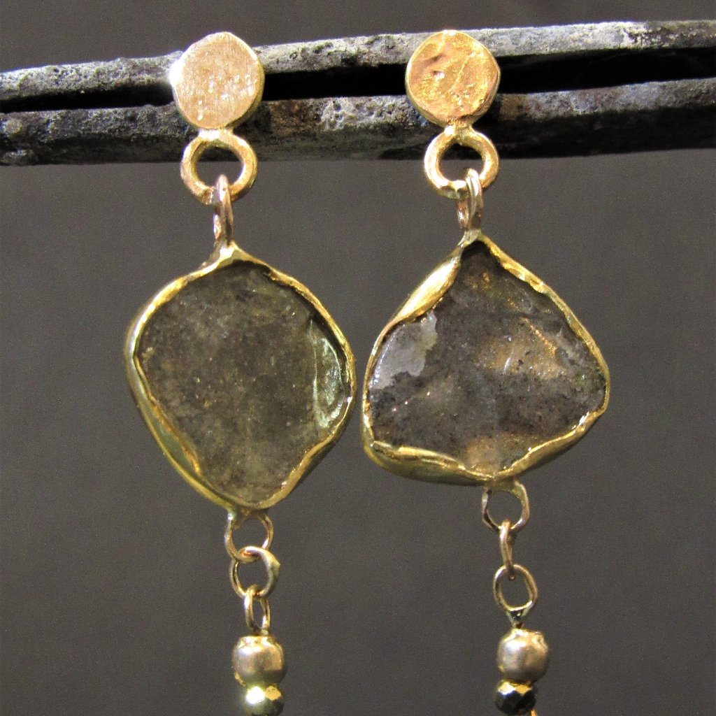 Gold Diamond Earrings 18k Yellow Gold Diamond